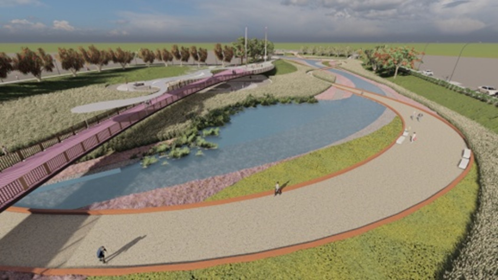 花蓮南濱滯洪池動土　防洪與景觀兼具打造多功能生態公園