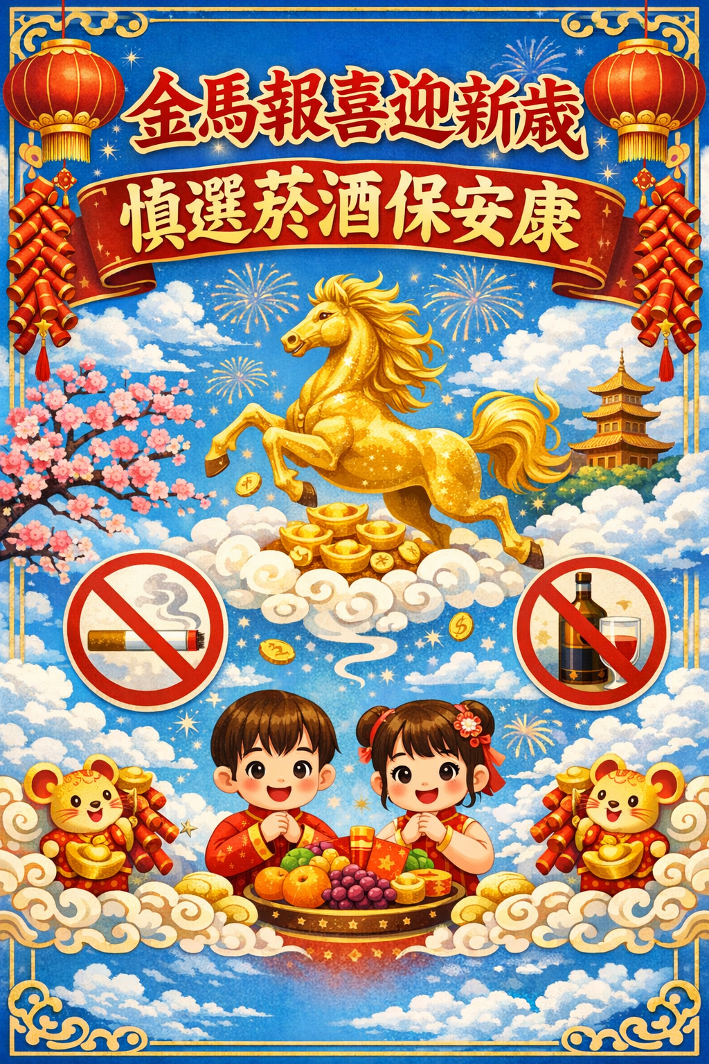 金馬報喜迎新歲    慎選菸酒保安康     縣府籲春節期間應購買合法產品