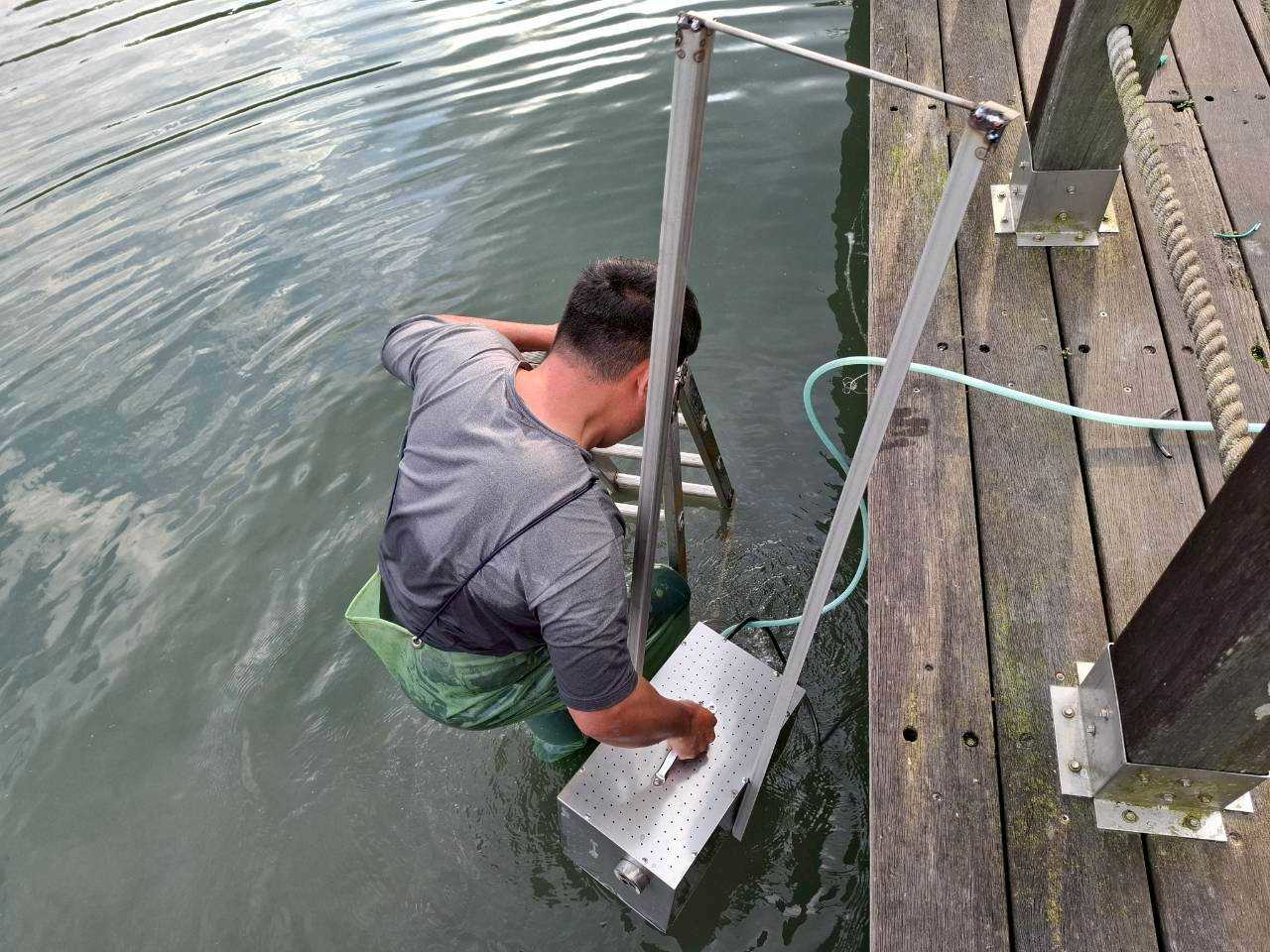 梅花湖安裝水質淨化設備　改善優養化